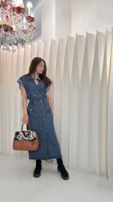 pocketdenimワンピースwithscarf