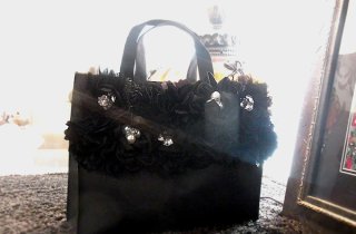 エコバックM denim/black PANDAフラワー - CINDIBENDI エコバックM denim/black PANDAフラワー - CINDIBENDI