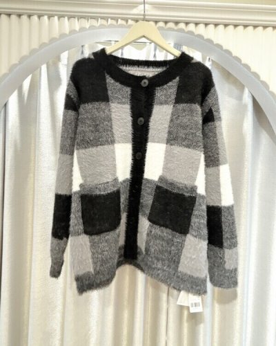 画像1: boxcheckcardigan