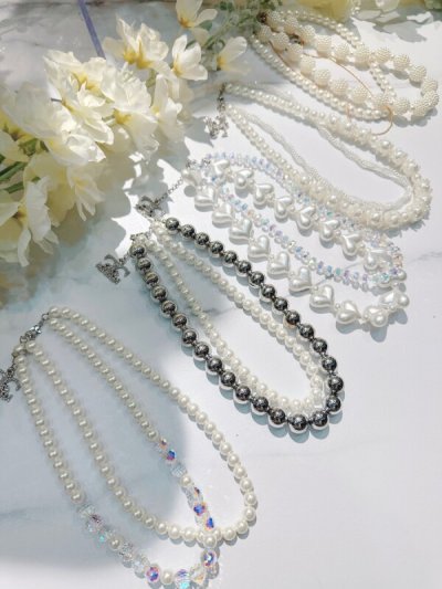 画像1: pearlｘsilverballnecklace