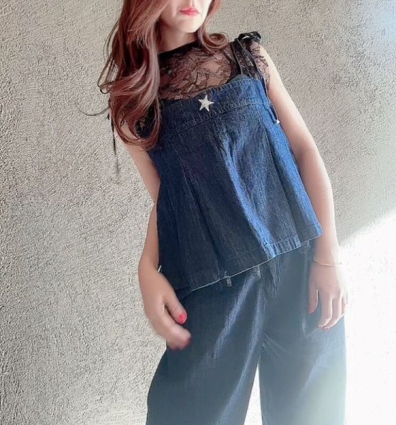 画像1: キャミdenimセットアップ　　（インナートップス別売） (1)