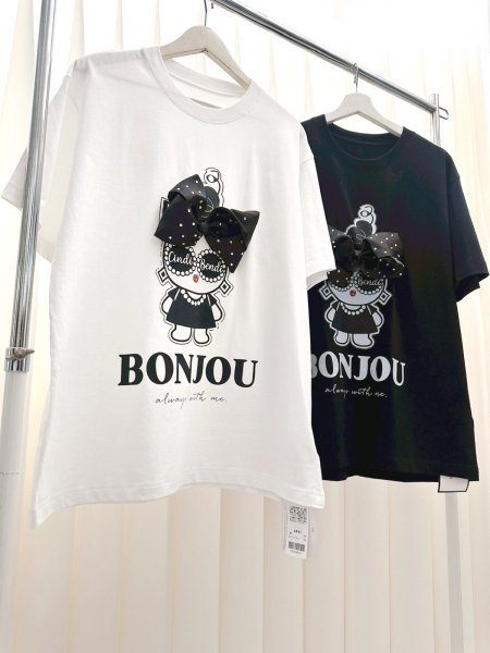 画像1: (1)パールネックレスボンジュウちゃんTシャツ (1)