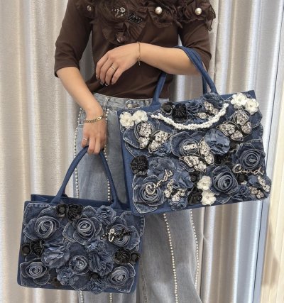 画像2: cindiesＳＱＵＡＲＥtote (M）　denimrose