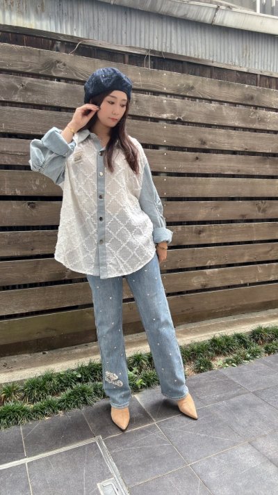 画像1: racedenimshirt